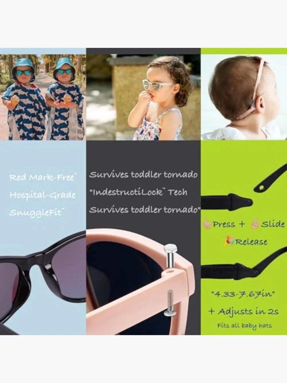 Kids Polarized Sunglasses UV400 Flexible TPE Frame Age 4-10